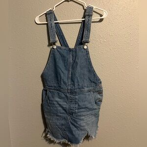 Free People Denim Overall Skirt